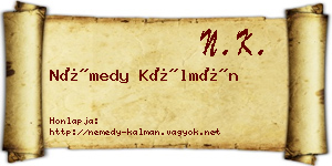 Némedy Kálmán névjegykártya